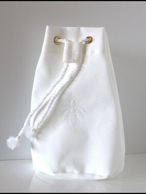 White GUERLAIN ABEILLE ROYALE Drawstring Pouch NEW